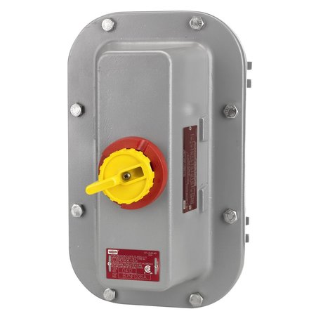 HUBBELL WIRING DEVICE-KELLEMS Disconnect Switches, Non Fused, Hazardous Location, 100A 600V AC, 3-Pole HBLB7NFD21A